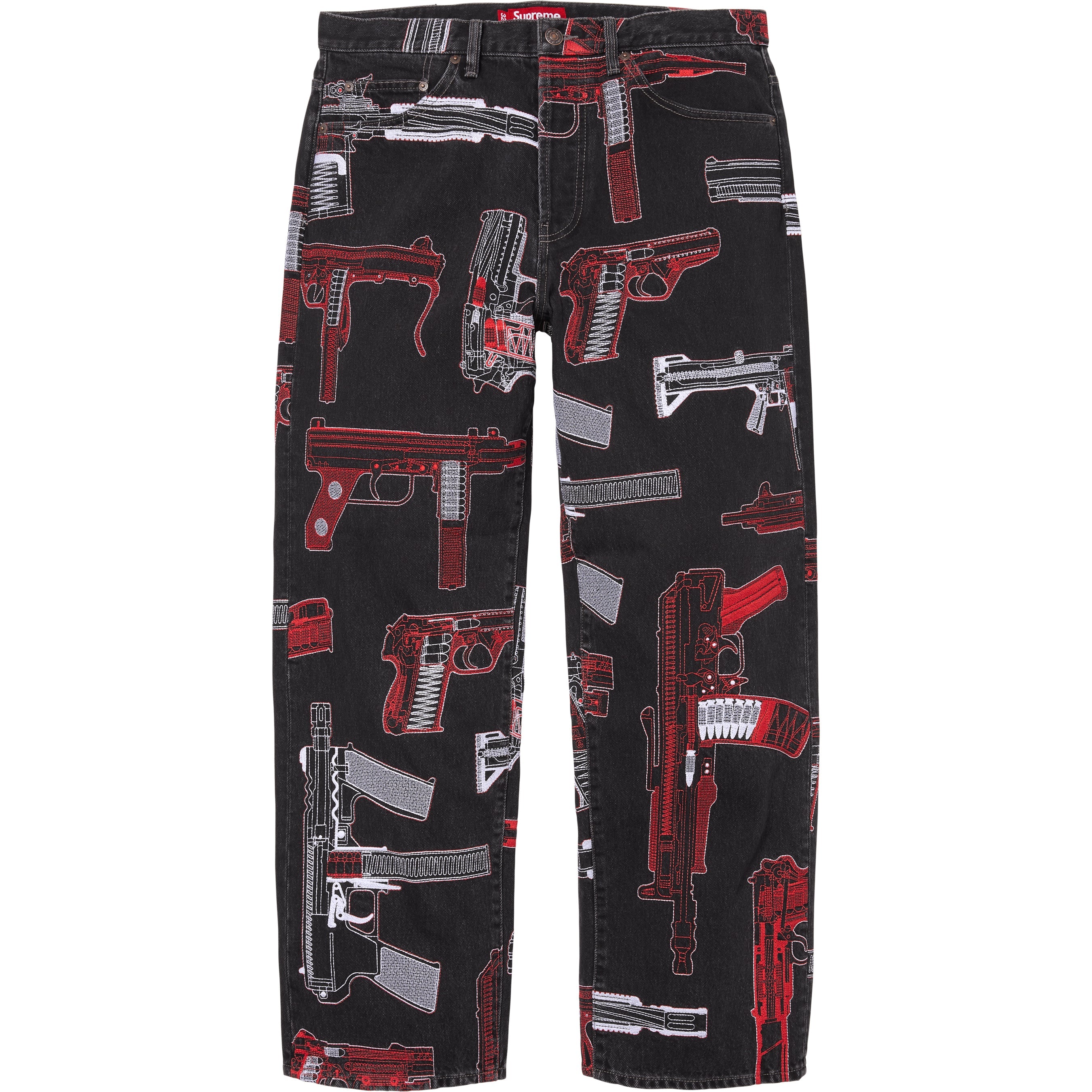 Guns Embroidered Loose Fit Jean view 5